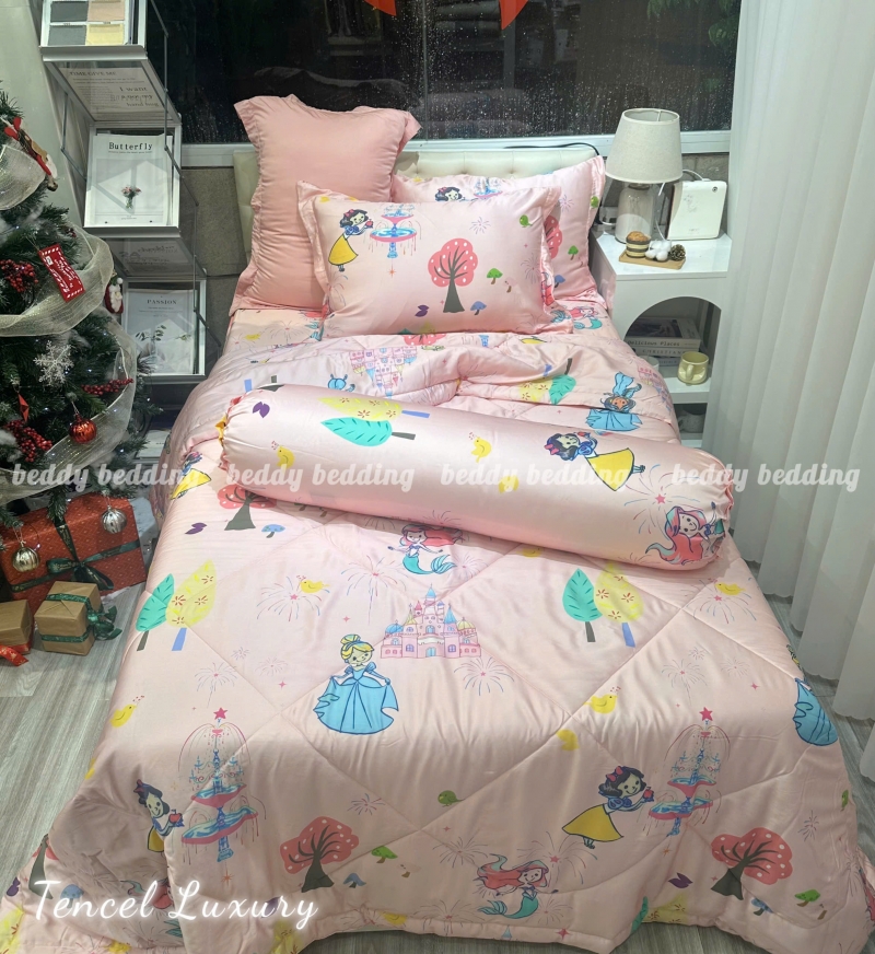 Bộ Chăn Ga Gối Tencel Luxury Công Chúa Disney