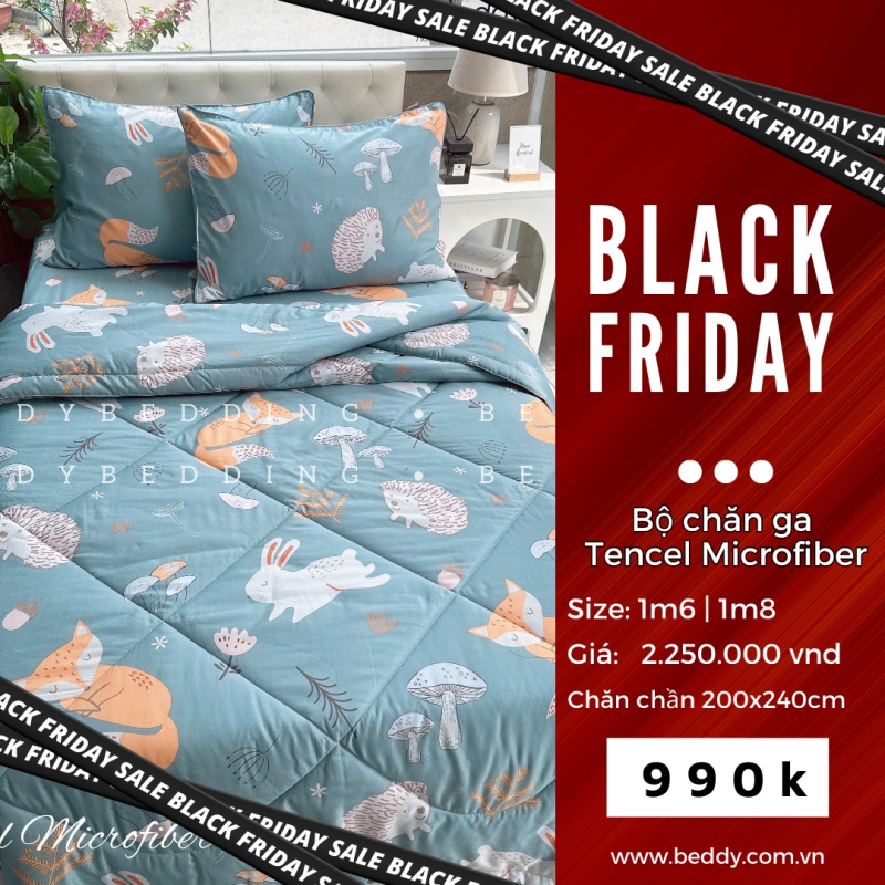 Bộ Chăn Ga Tencel Microfiber Hoạt Hình 